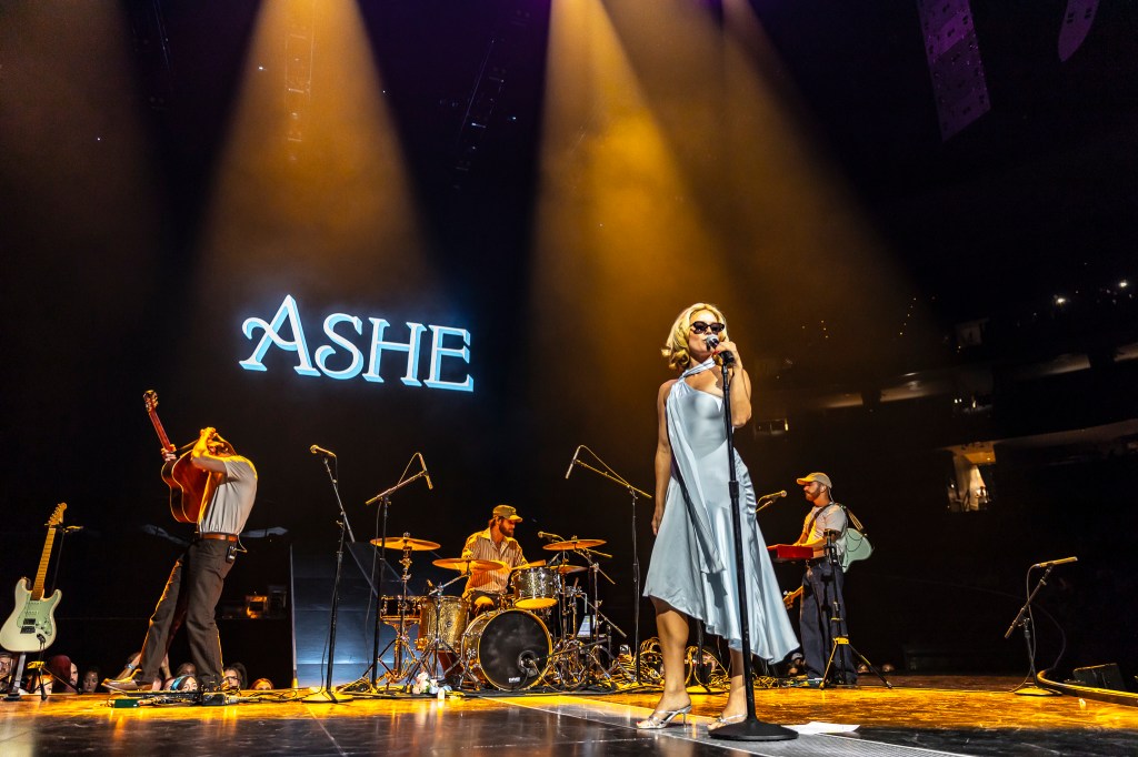 Ashe performing live at Ball Arena in Denver, Colorado, on July 30 opening for Benson Boone.