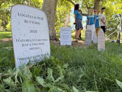 Waste activists hold electronics funeral at Gov's Park