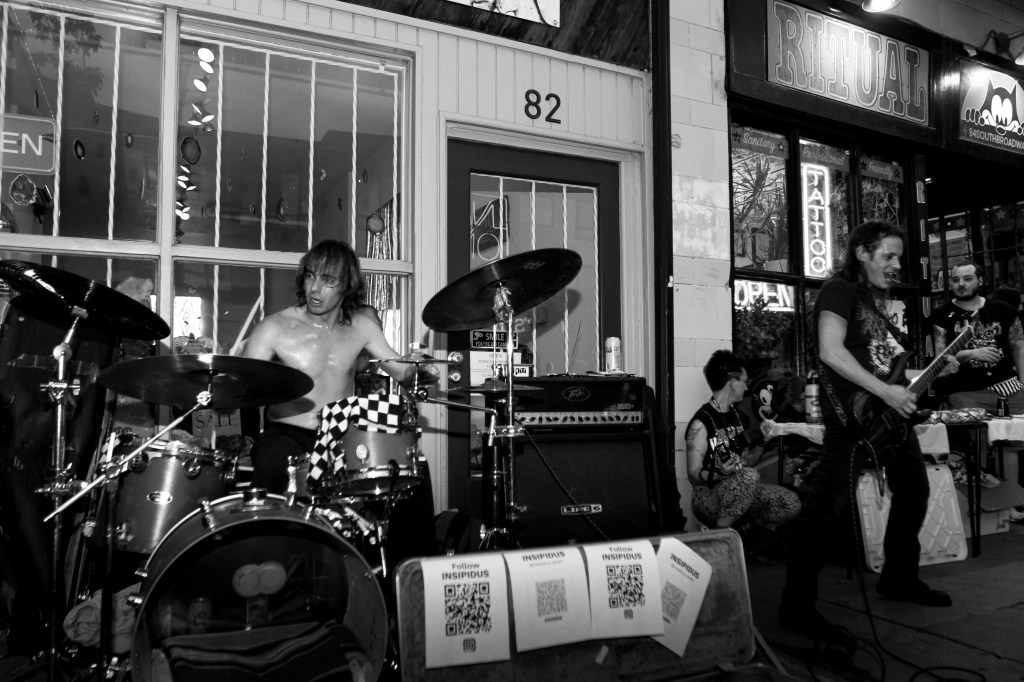 Insipidus plays a sidewalk set outside Ritual Tattoo at 8 p.m. on Saturday, July 25.
