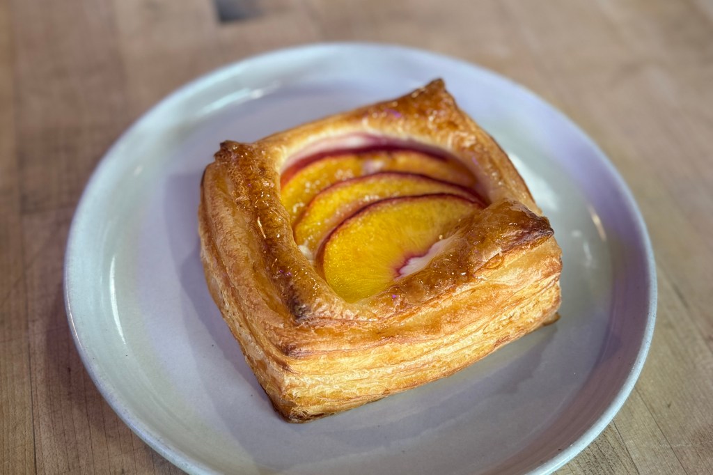 A peach and cream cheese danish