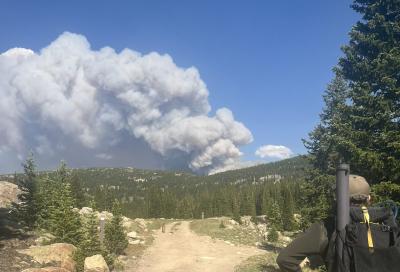 Showing up to work as a wildfire fire burns six miles away