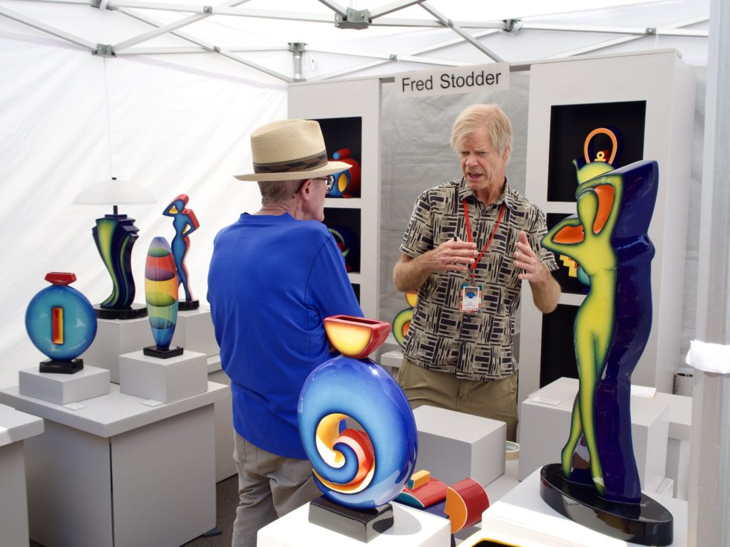 An artist discussing his work