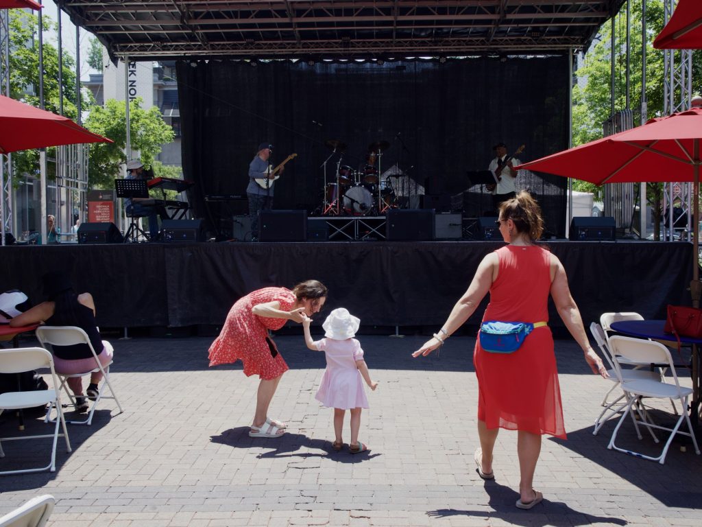 People dancing at a festival