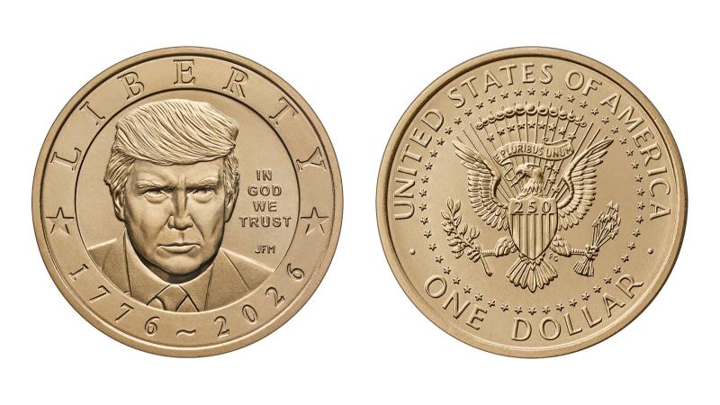 Renderings of $1 Trump gold coin