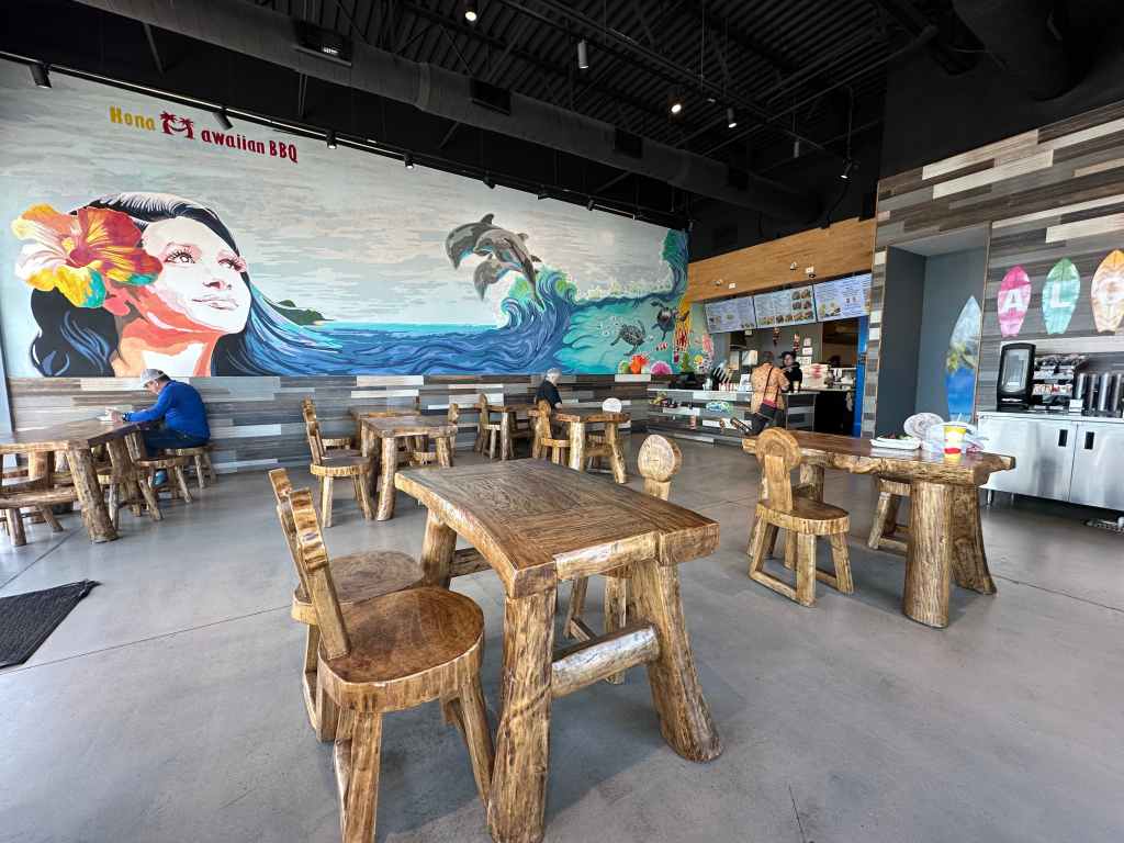 The interior of Arvada's Kona Hawaiian BBQ location.