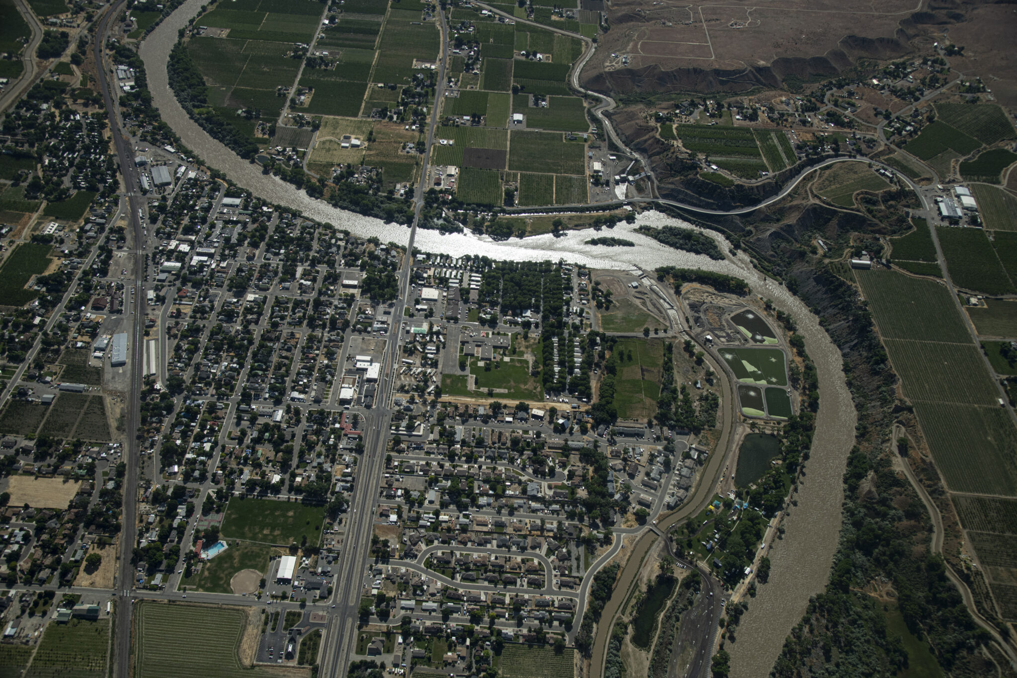 The Colorado River flows through Palisade on June 9, 2023.