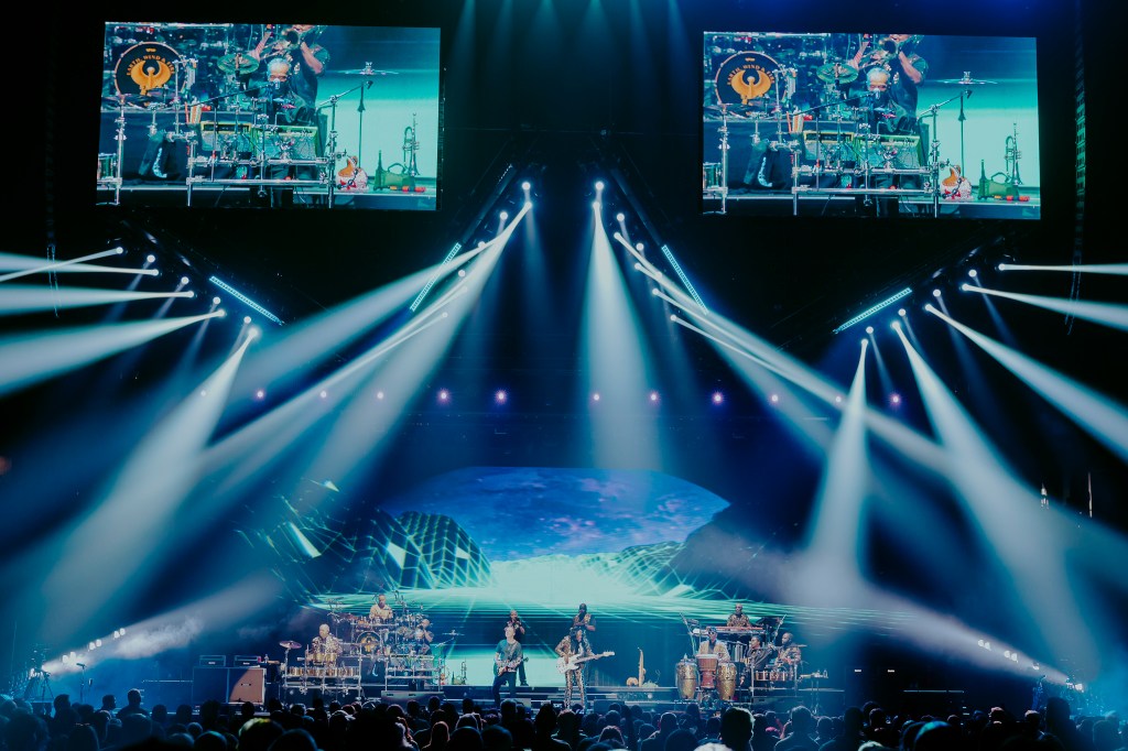 Earth, Wind & Fire performing live at Ball Arena in Denver, Colorado, on July 31 for the Sing a Song All Night Long tour.