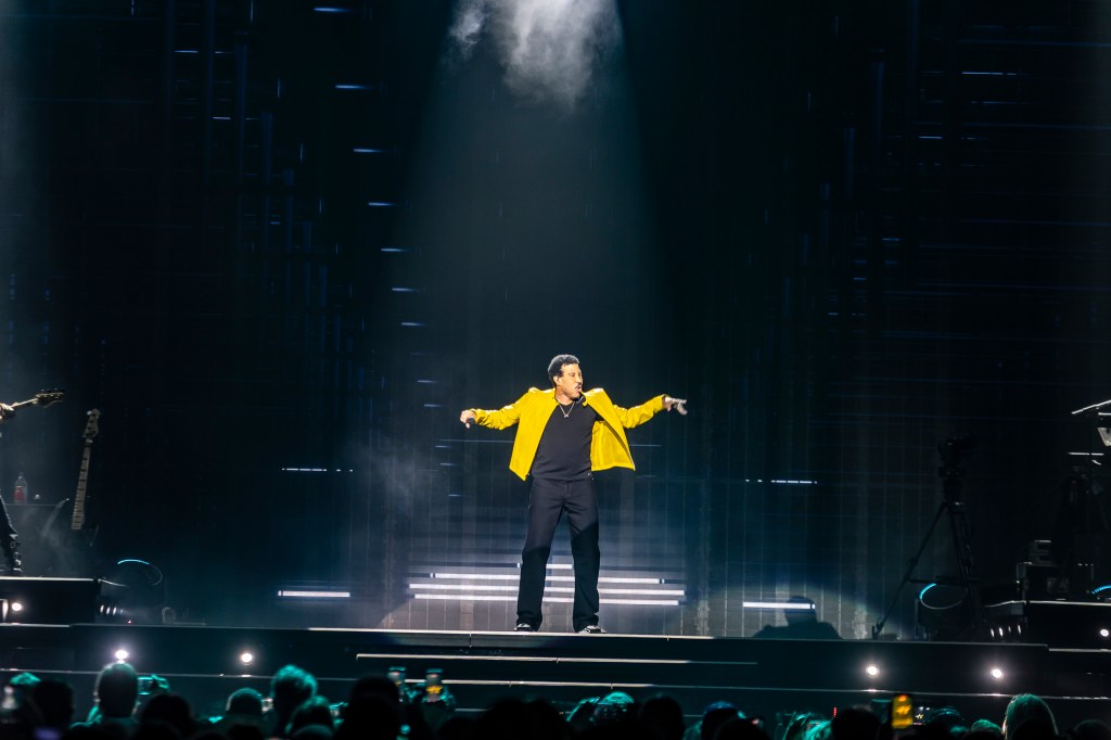 Lionel Richie performing live at Ball Arena in Denver, Colorado, on July 31 for the Sing a Song All Night Long tour.