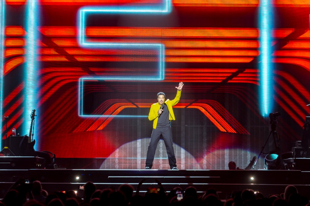Lionel Richie performing live at Ball Arena in Denver, Colorado, on July 31 for the Sing a Song All Night Long tour.