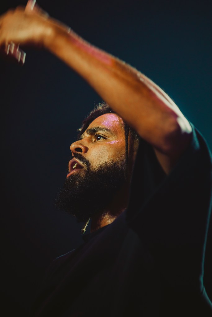 J. Cole performing live at Ball Arena in Denver, Colorado on August 21.