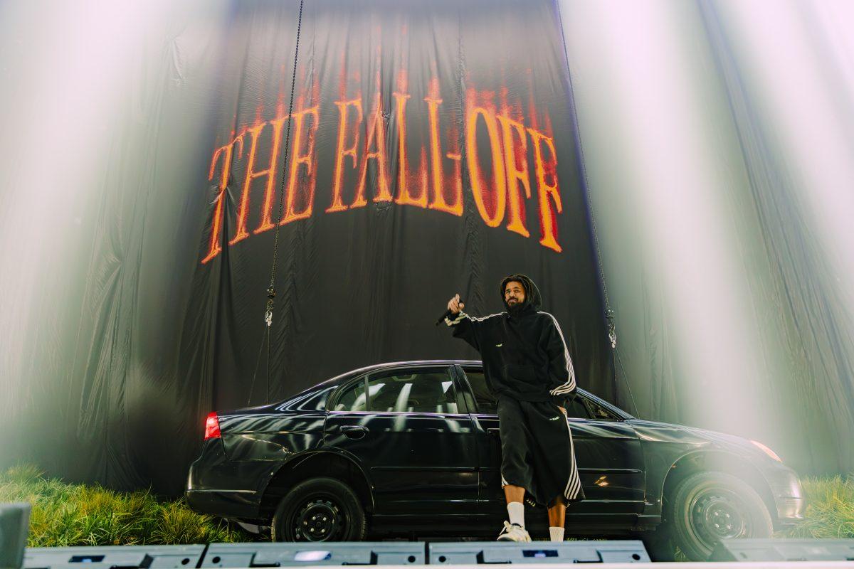 J. Cole performing live at Ball Arena in Denver, Colorado on August 21.