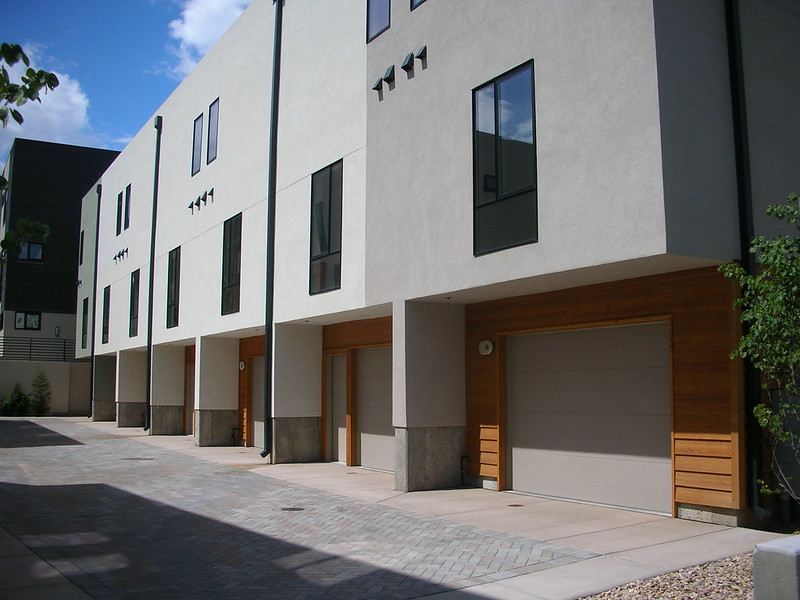 An alley way entrance to new Denver townhomes