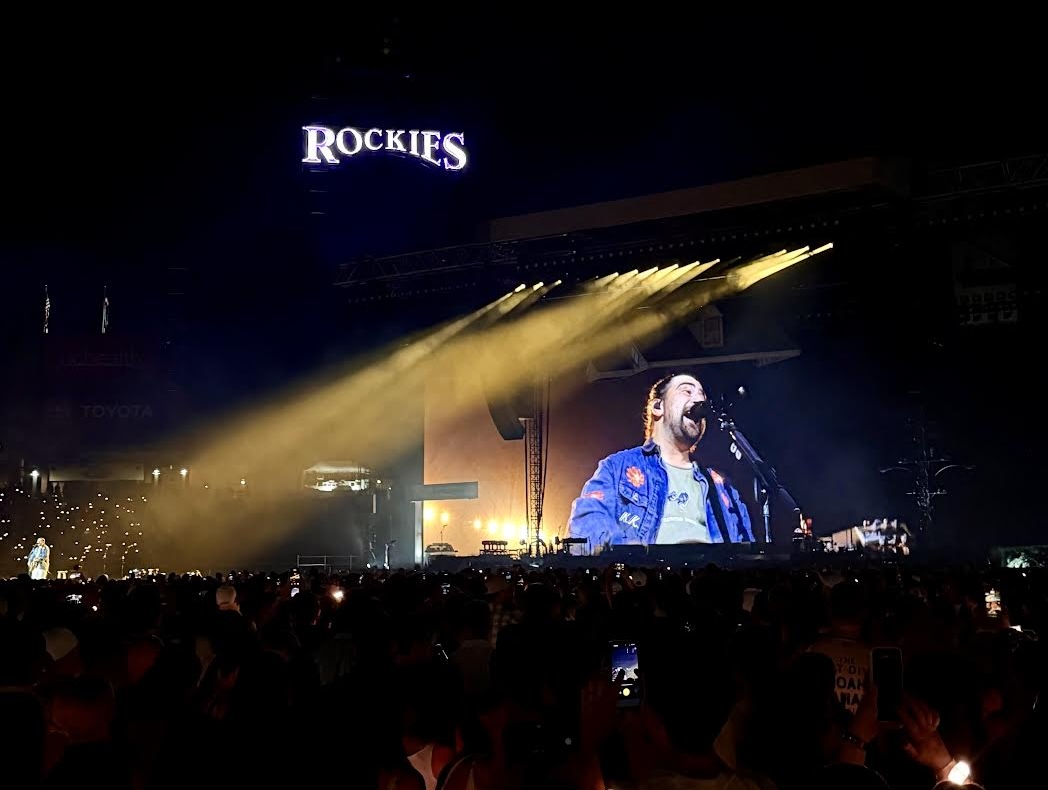Noah Kahan performing at Coors Field in Denver on Saturday, August 8, 2026.