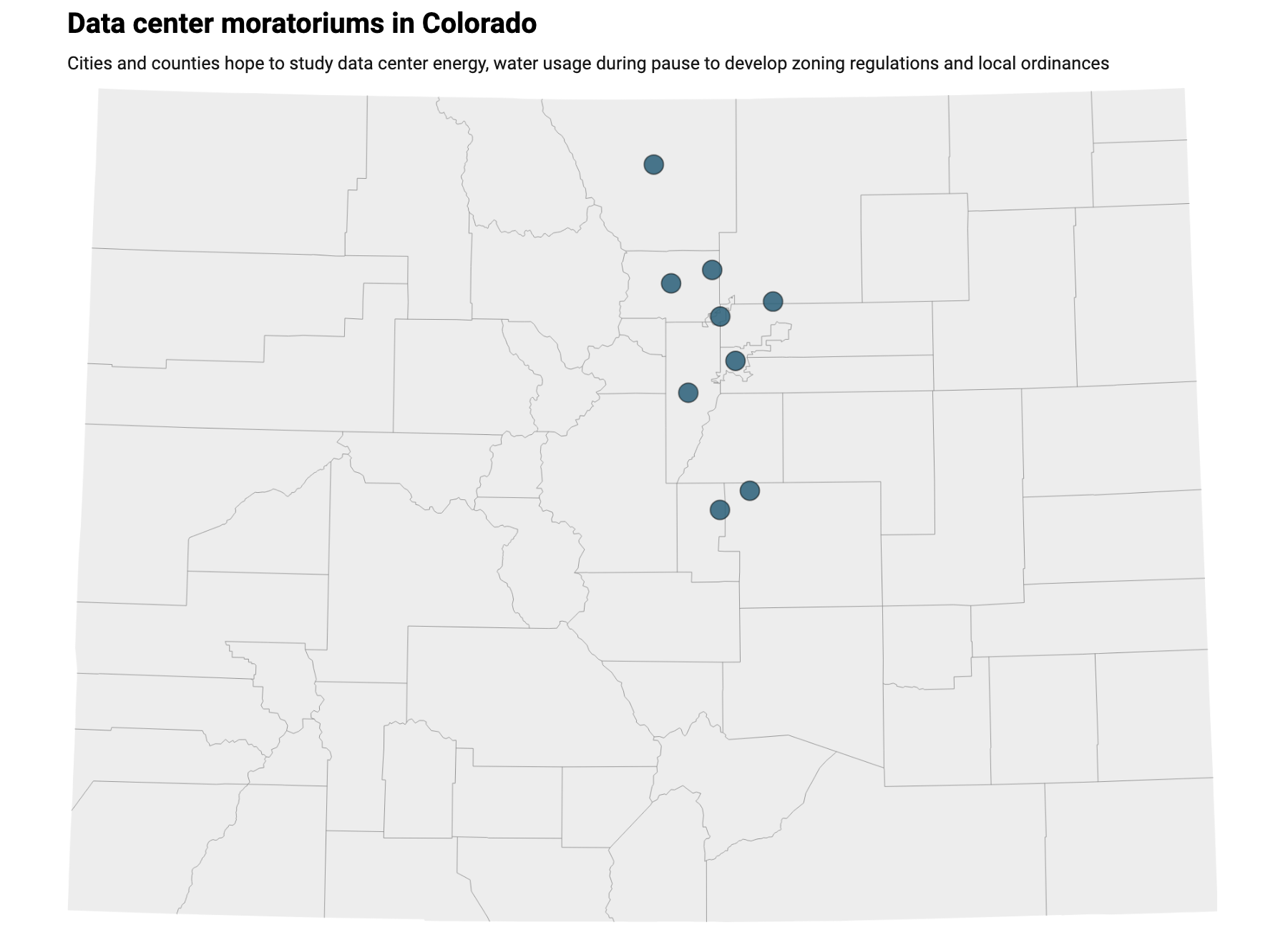Colorado data center moratorium map