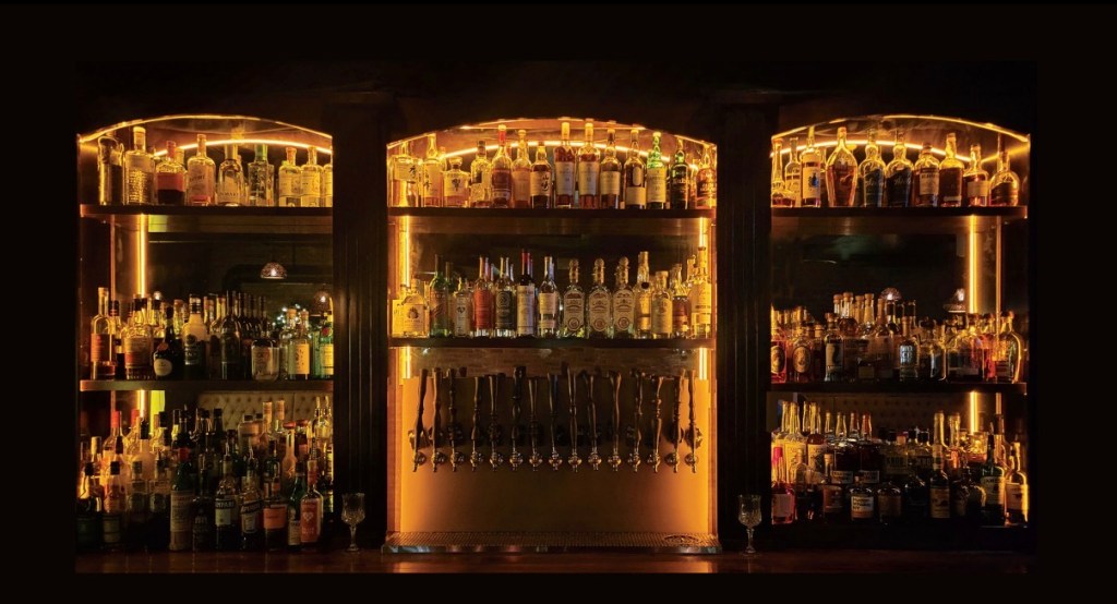 backlit stocked bar