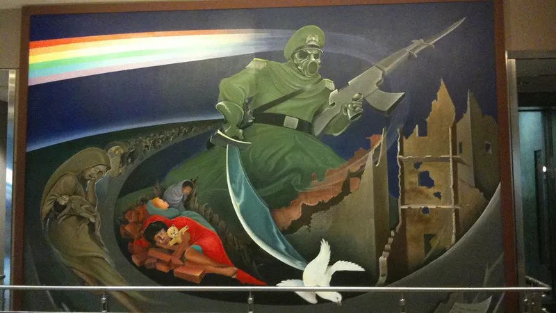 part of leo Tanguma's piece