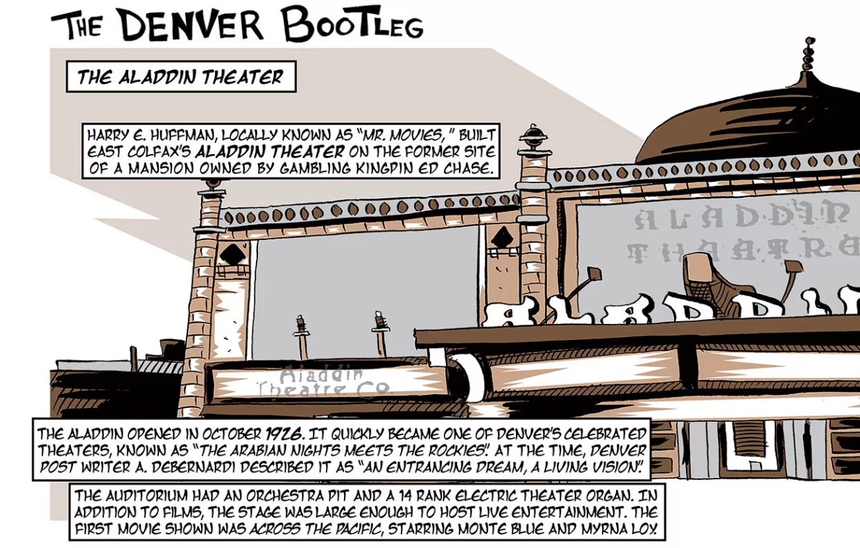 What’s Left of the Aladdin Theater? A Liquor Store Name