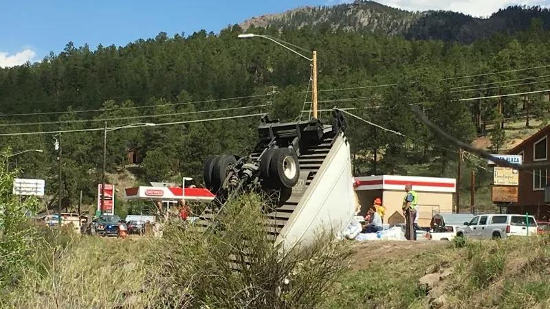 Photos: Truck Flips Into River in Bailey Near Where Semi Crash Destroyed Winery