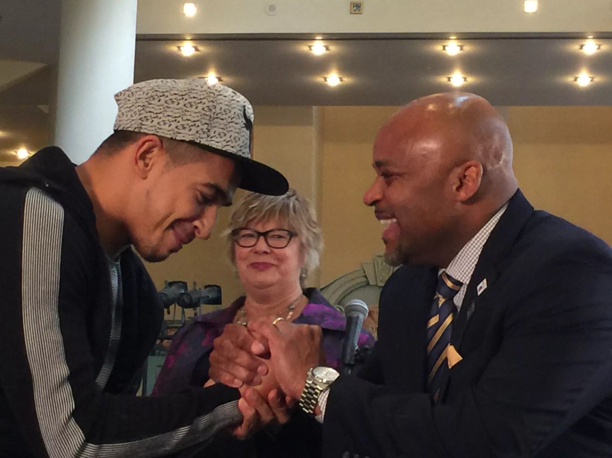 Mayor Hancock Gets Schooled in Hip-Hop for Denver Arts Week 2017