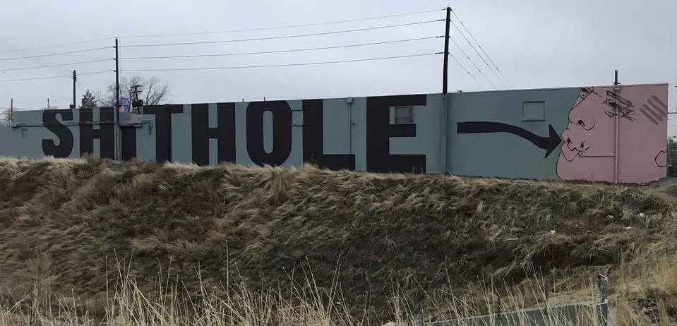 Trump “Shithole” Piece Disappears, But Artist Carries On