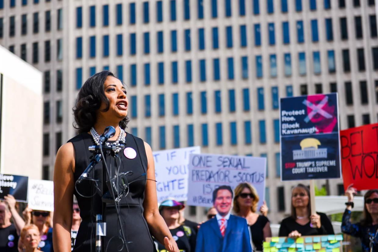 Deborah Ramirez Gives Former Boss Permission to Describe Her Character During Protest