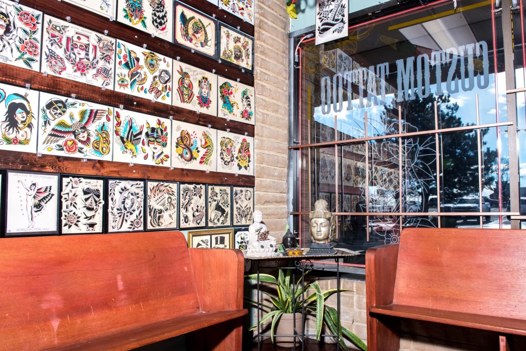 inside a tattoo shop