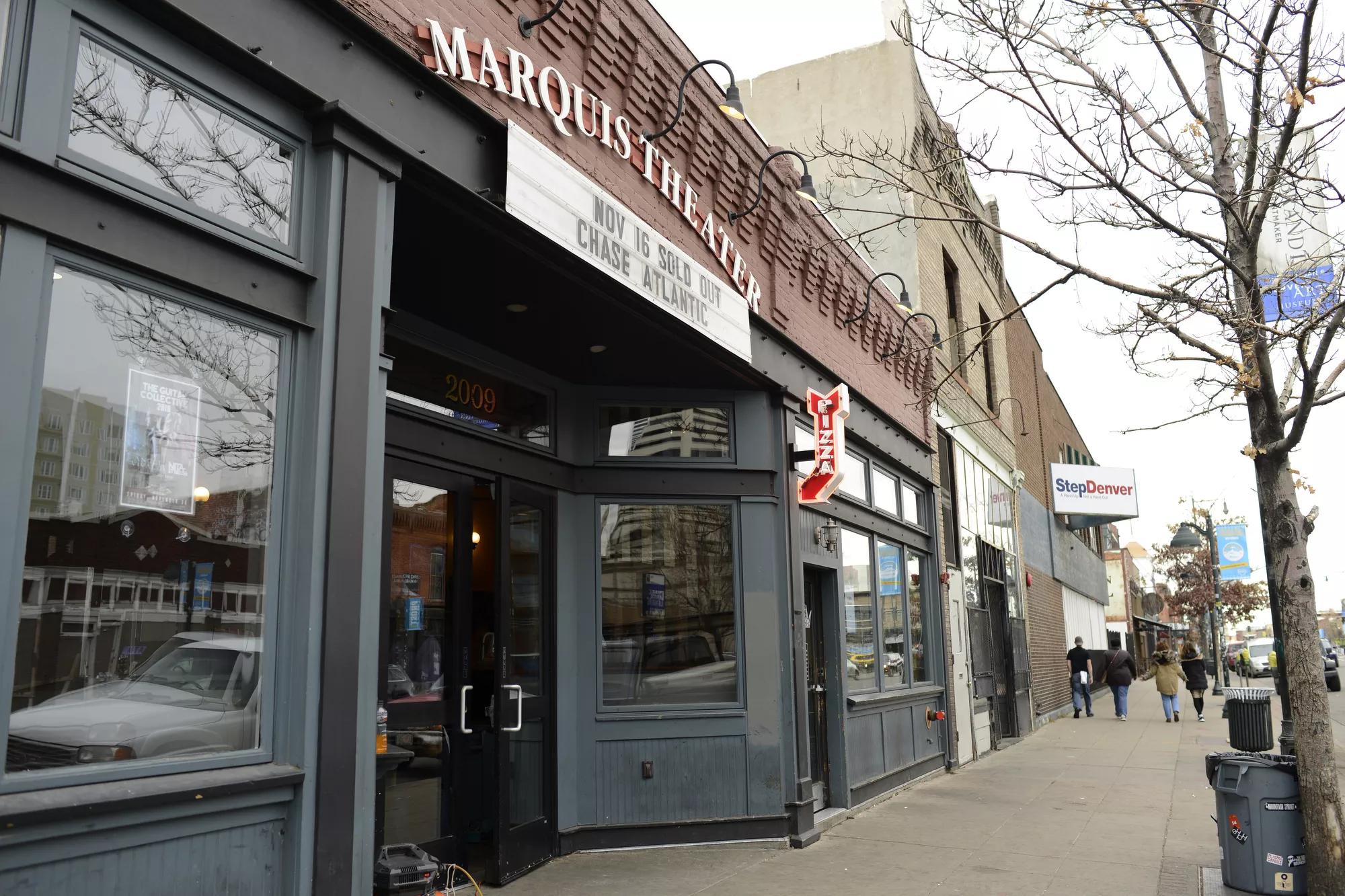 outside of a music venue called marquis