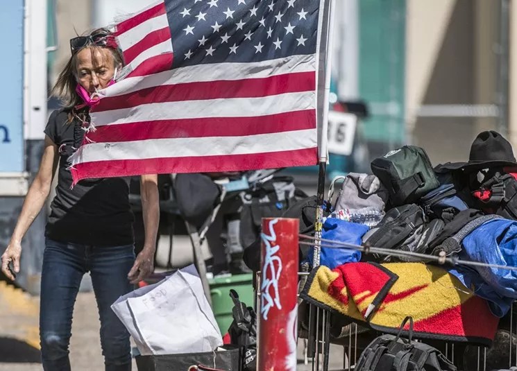 Denver, State Sweep Homeless Encampment in Front of Capitol