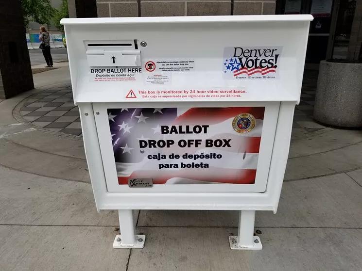 A ballot box in Denver, Colorado.