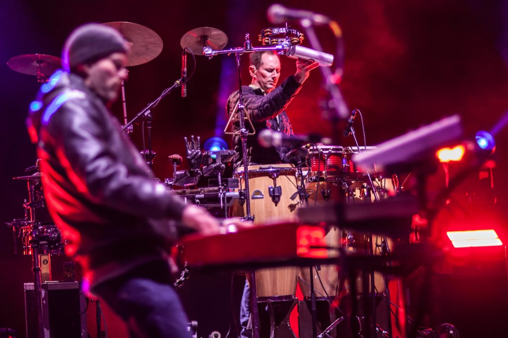 keyboardist performing