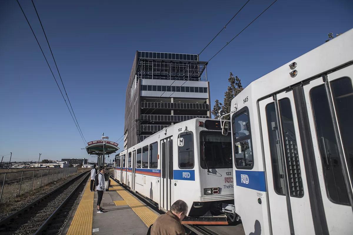 Denver light rail train
