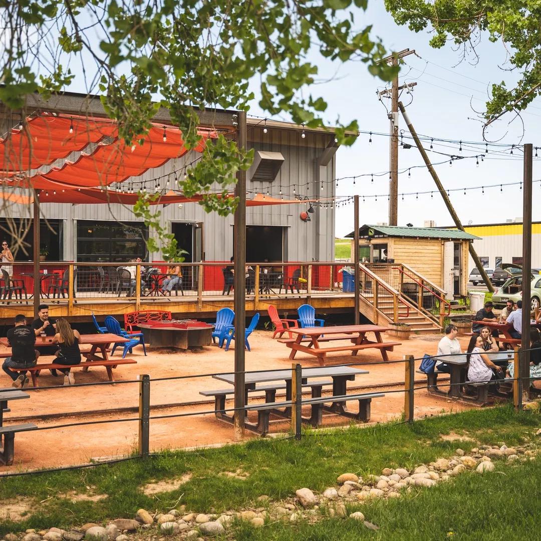 people on a patio