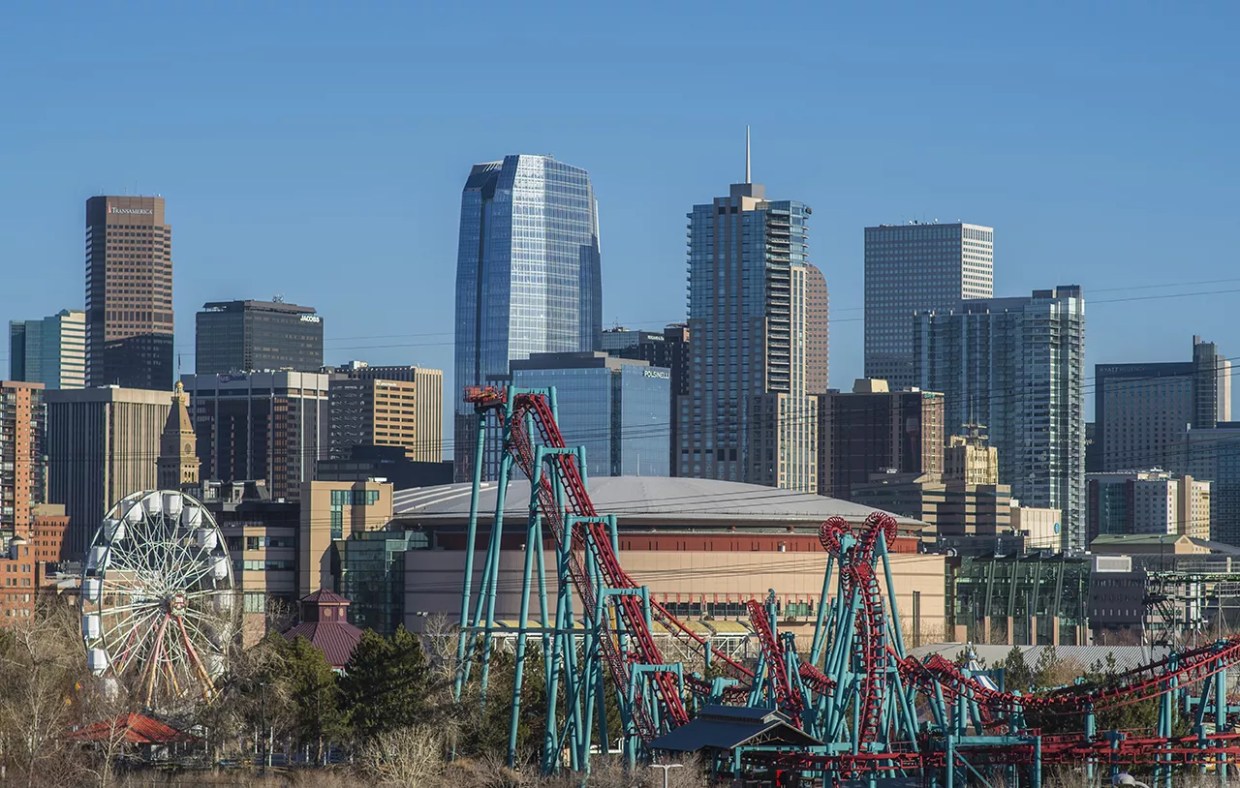 Ball arena and elitch gardens amusement park in denver