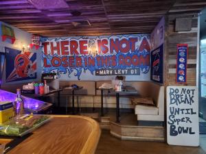a mural inside a bar