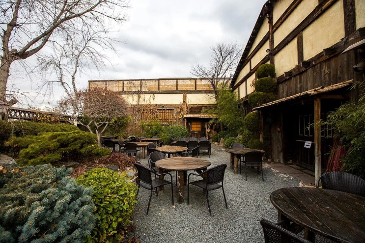 tables in a japanese garden