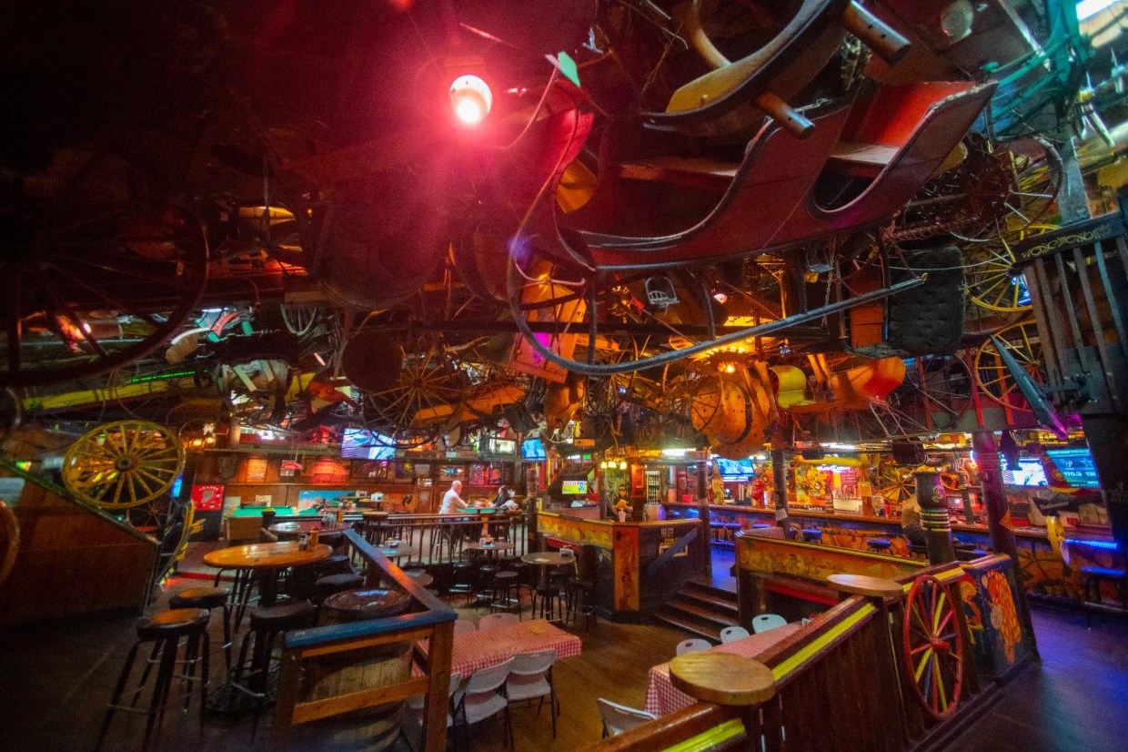 bar with ecelectic decor