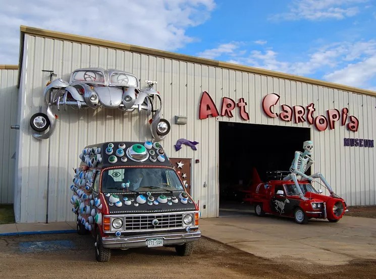 outside of museum devoted to art cars