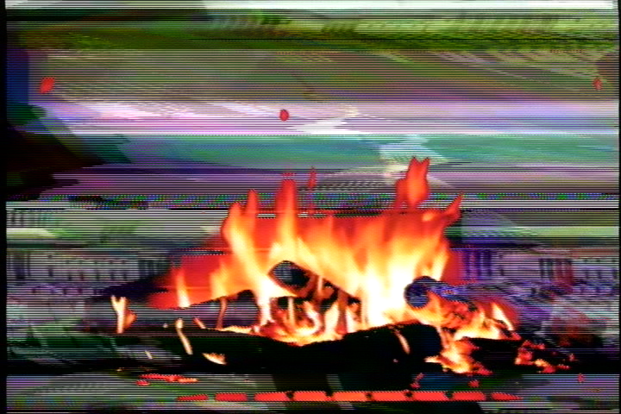a log fire