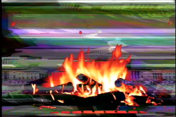 a log fire