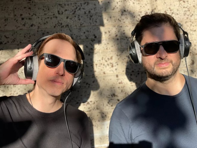 Paul DeMarte, left, and Mike Genova, right, talk about unknown movies for their Denver podcast, Rabbit Troop Sucks.