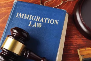A photo of a book on immigration law.