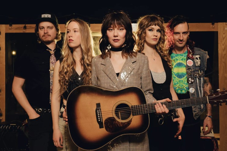 five bluegrass musicians