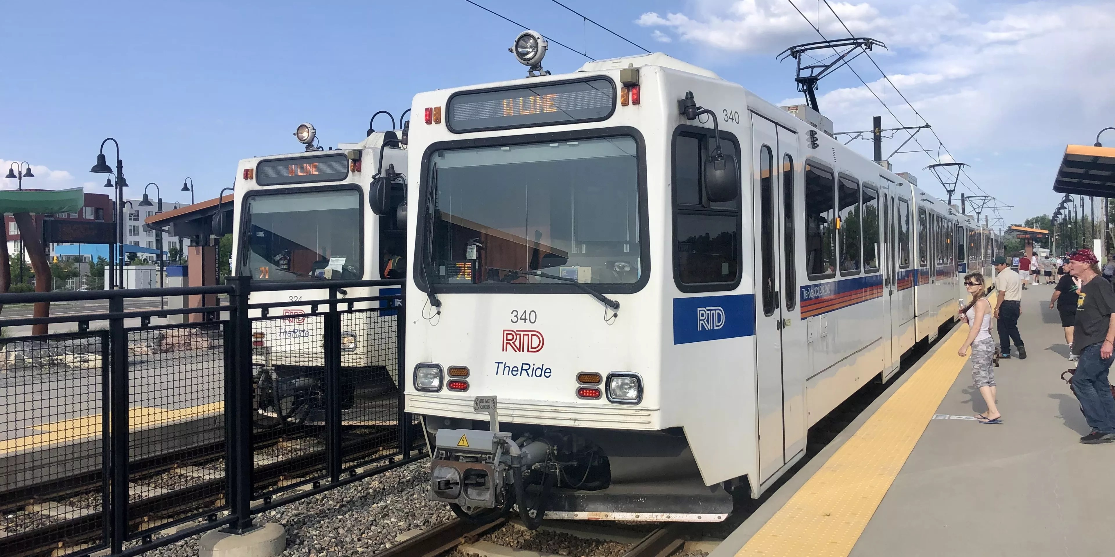 A light rail train.