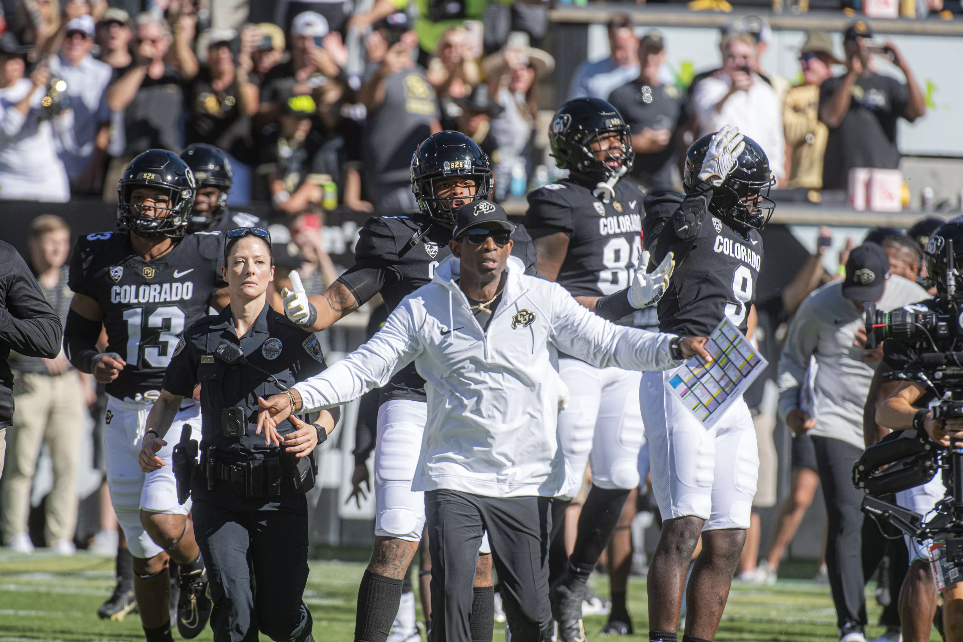 football coach in crowd