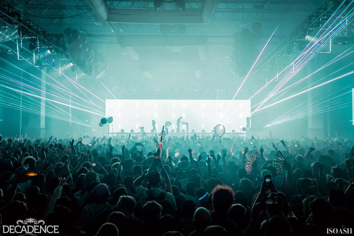 shot of a stage at a rave