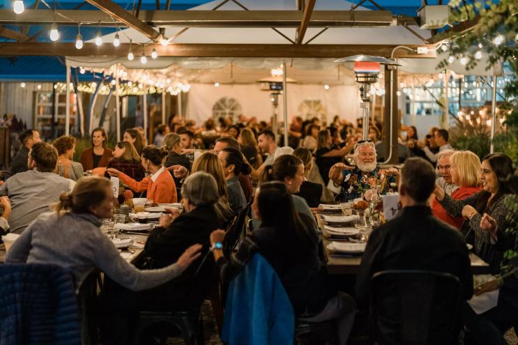 people seated at tables