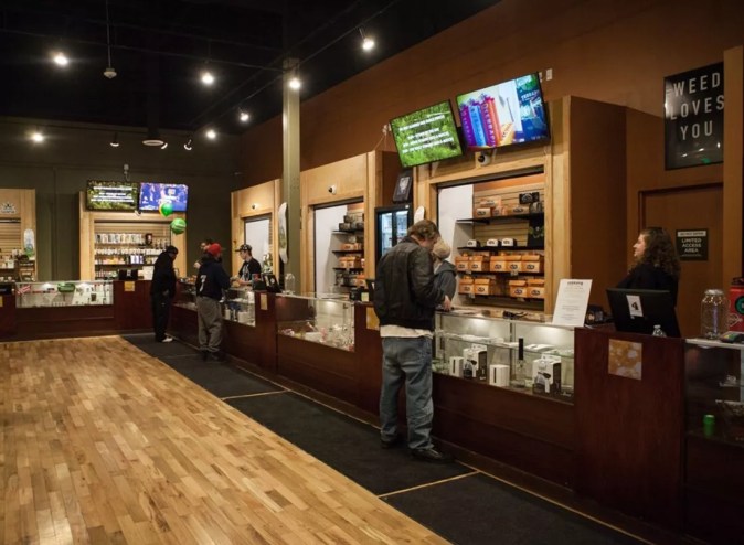 Inside of a marijuana dispensary in Aurora, Colorado