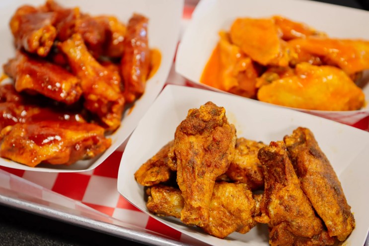 chicken wings on a tray