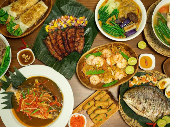 various food on plates