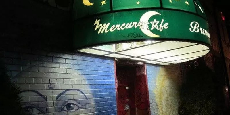 building with mercury awning